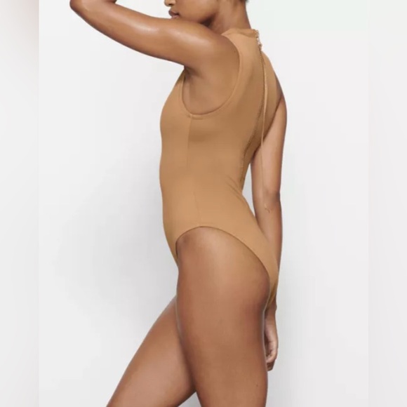 SKIMS Swim Sleeveless One Piece Almond Women’s Small - Picture 13 of 15